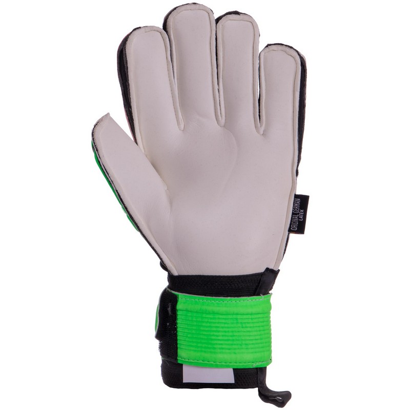 Рукавиці воротарські професійні із захистом пальців SOCCERMAX GK-009 розмір 7-11 салатовий-помаранчевий-чорний