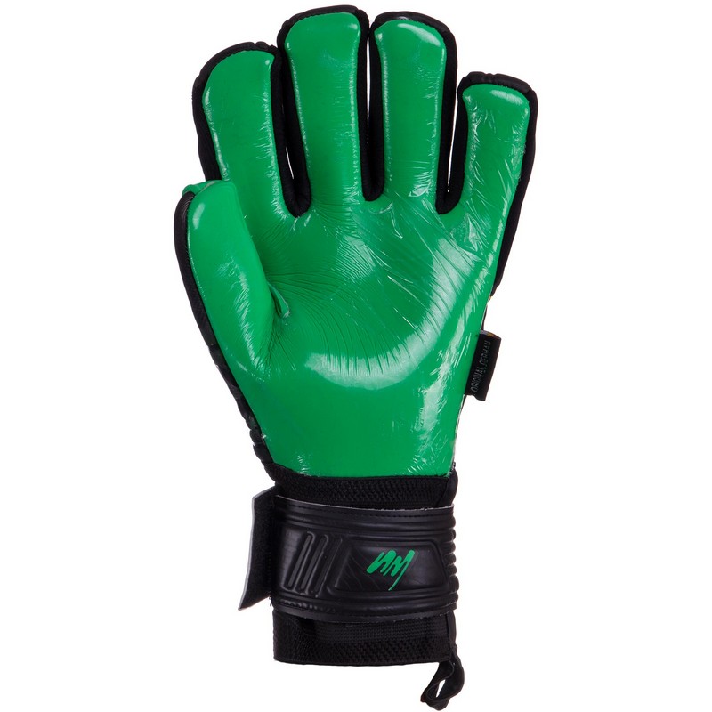 Рукавиці воротарські професійні із захистом пальців SOCCERMAX GK-010 розмір 7-11 чорний-жовтий-салатовий