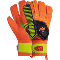 Рукавиці воротарські професійні із захистом пальців SOCCERMAX GK-011 розмір 7-11 помаранчевий-жовтий