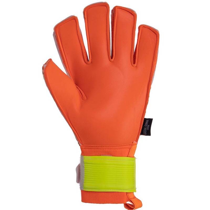 Рукавиці воротарські професійні із захистом пальців SOCCERMAX GK-011 розмір 7-11 помаранчевий-жовтий