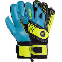 Рукавиці воротарські професійні із захистом пальців SOCCERMAX GK-012 розмір 7-11 синій-чорний-лимонний