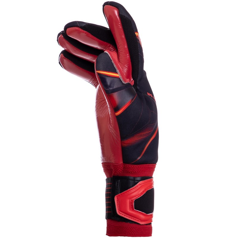 Рукавиці воротарські професійні із захистом пальців SOCCERMAX GK-016 розмір 7-11 червоний-чорний