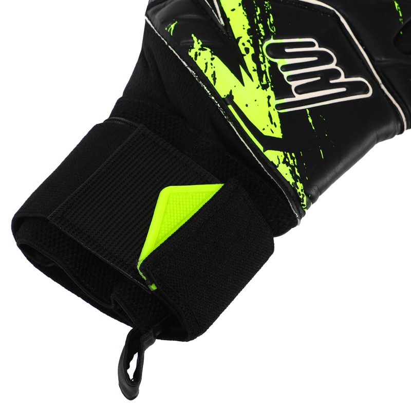 Рукавиці воротарські професійні із захистом пальців SOCCERMAX GK-4315 розмір 7-11 чорний-салатовий