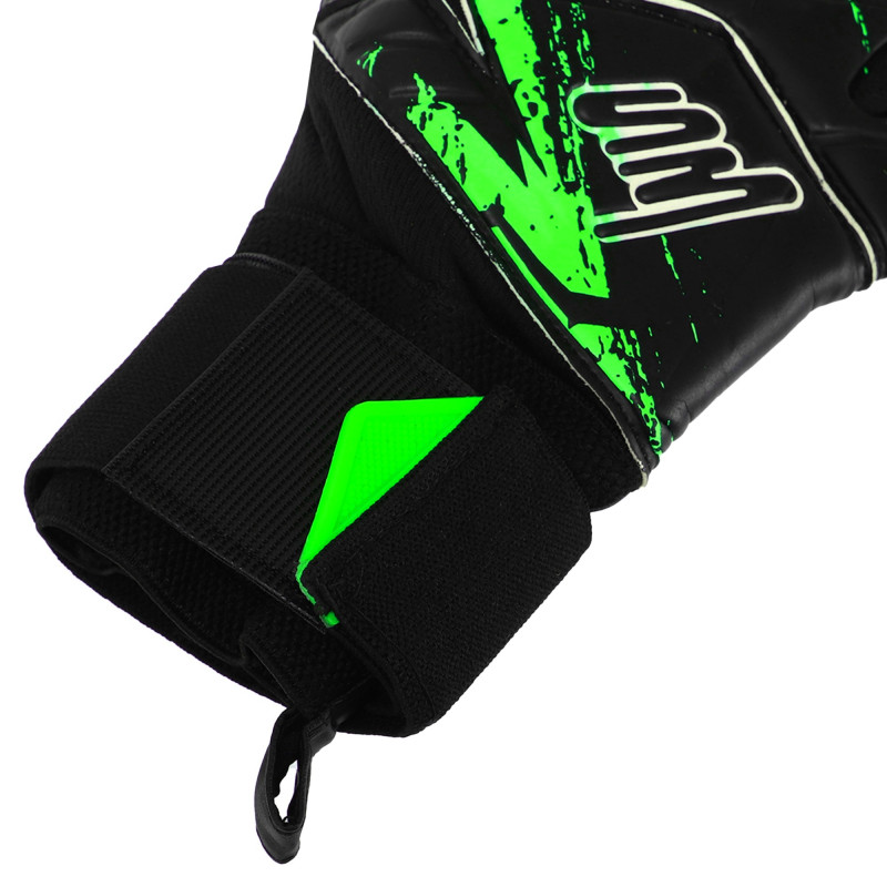 Рукавиці воротарські професійні із захистом пальців SOCCERMAX GK-4315 розмір 7-11 чорний-салатовий