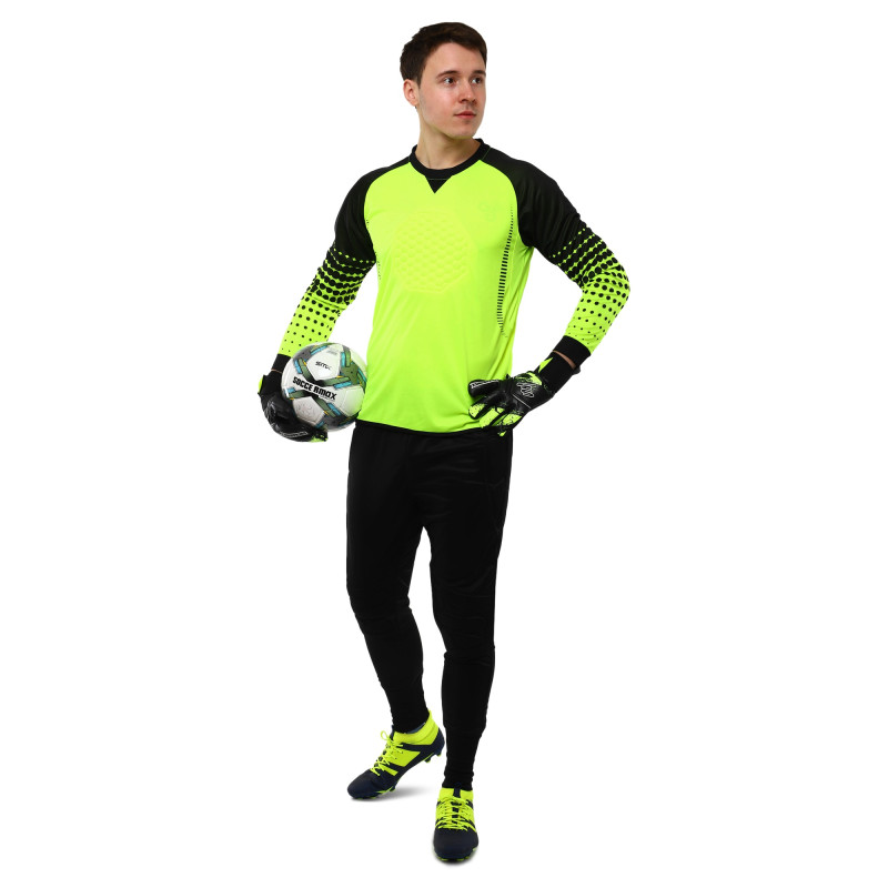 Рукавиці воротарські професійні із захистом пальців SOCCERMAX GK-4315 розмір 7-11 чорний-салатовий