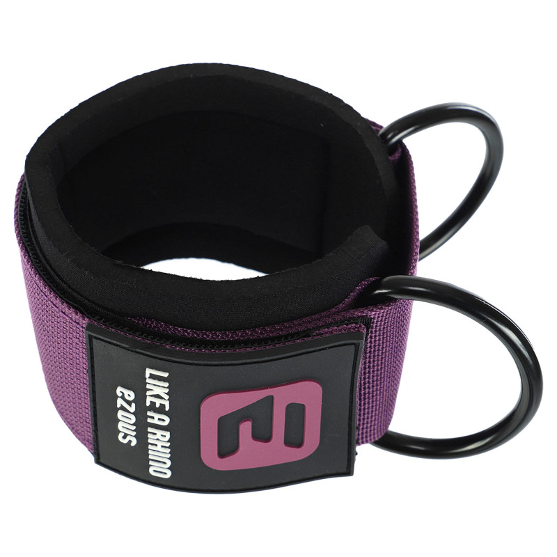Лямка для ніг TRAINING ANKLE STRAPS 3.0 EZOUS H-04 1шт чорний-фіолетовий
