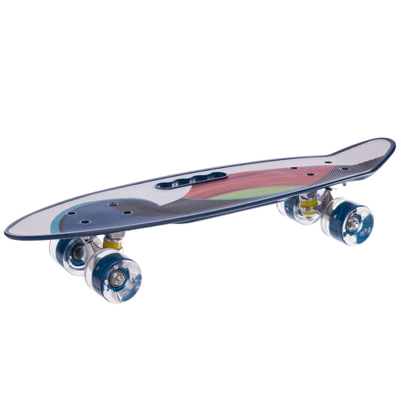 Пенні борд Penny Board круїзер пластиковий з колесами які світяться та ручкою для перенесення 24