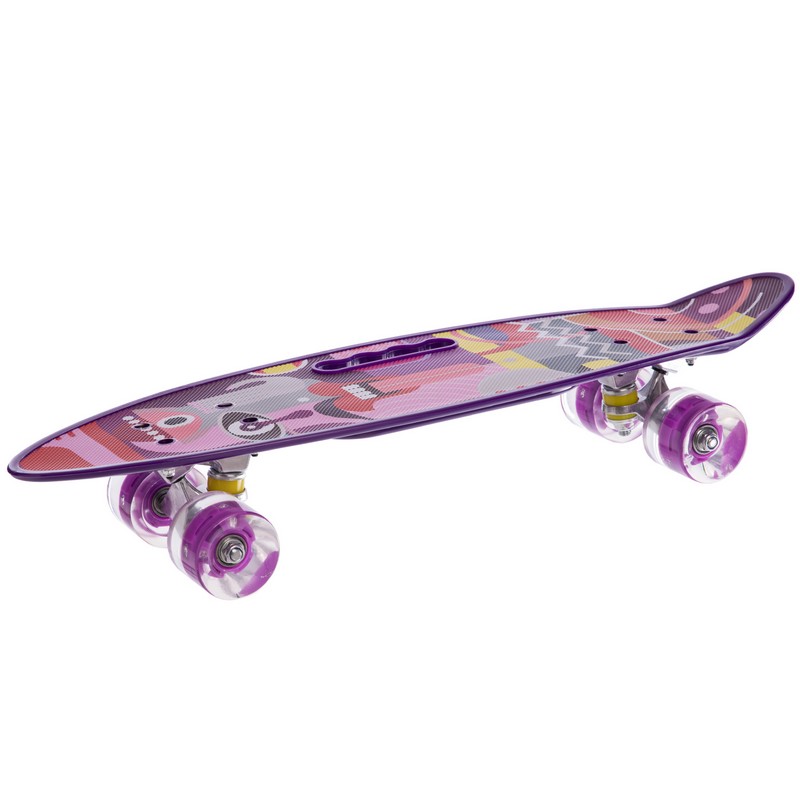 Пенні борд Penny Board круїзер пластиковий з колесами які світяться та ручкою для перенесення 24