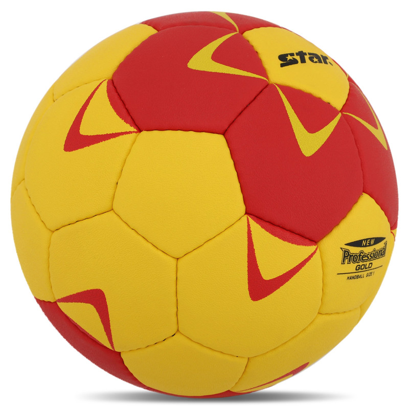 М'яч гандбольний STAR NEW PROFESSIONAL GOLD HB421 размер 1 жовтий-червоний
