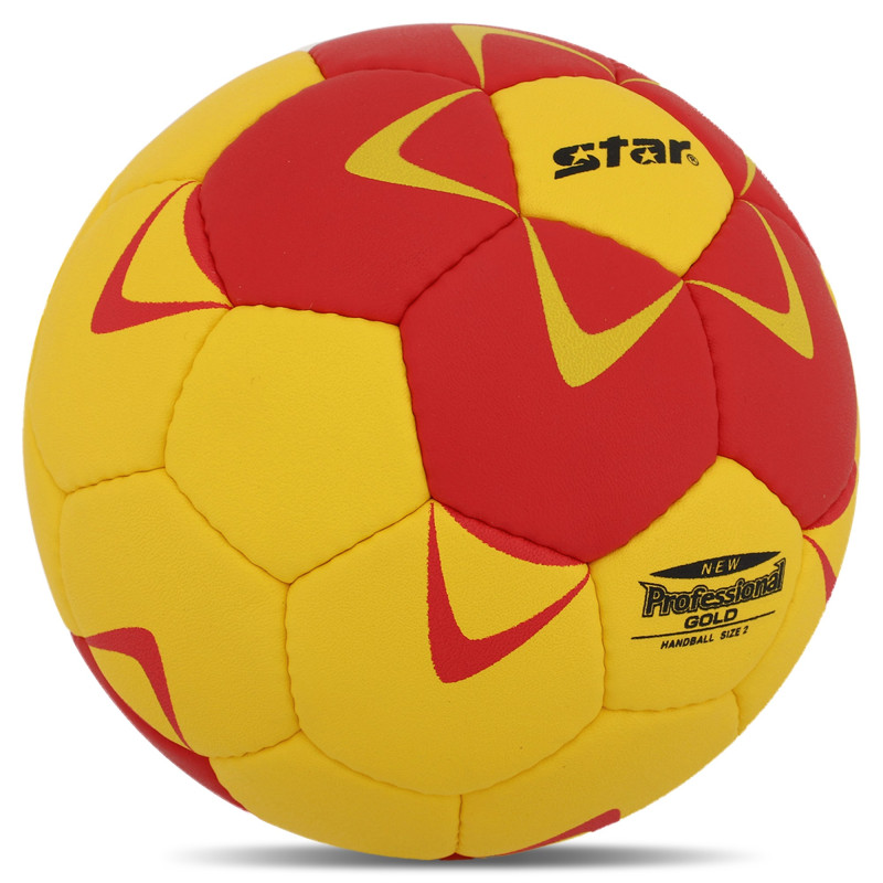 М'яч гандбольний STAR NEW PROFESSIONAL GOLD HB422 размер 2 жовтий-червоний