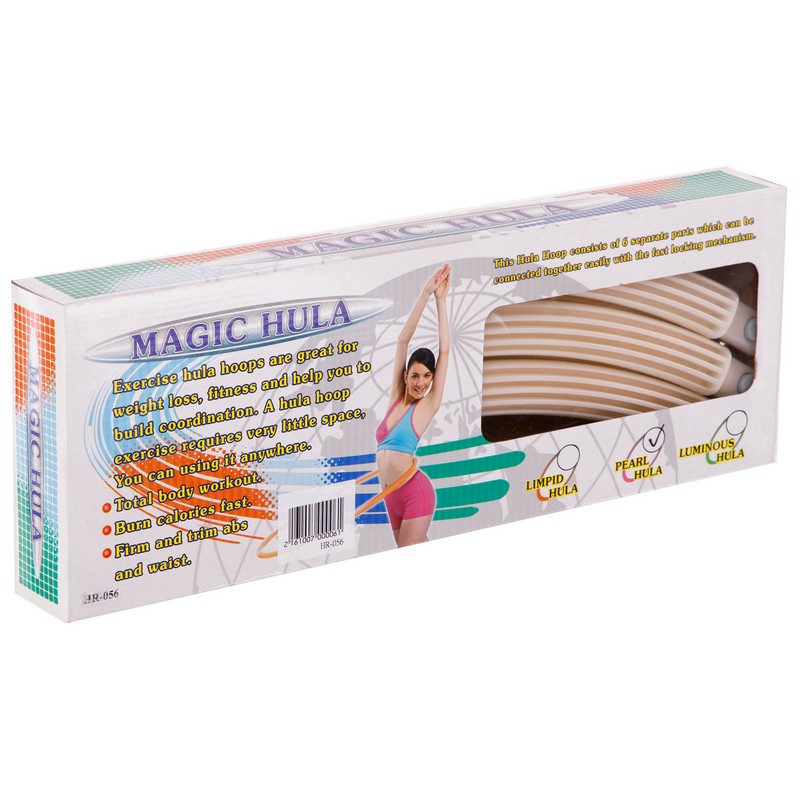 Обруч для схуднення розбірної Хула Хуп Hula Hoop PEARL PRO-SUPRA HR-056 6 секцій, d-84см білий