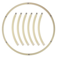 Обруч для схуднення люмінесцентний розбірний Хула Хуп Hula Hoop LUMINOUS PRO-SUPRA HR-057 6 секцій білий