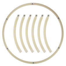 Обруч для схуднення люмінесцентний розбірний Хула Хуп Hula Hoop LUMINOUS PRO-SUPRA HR-057 6 секцій білий