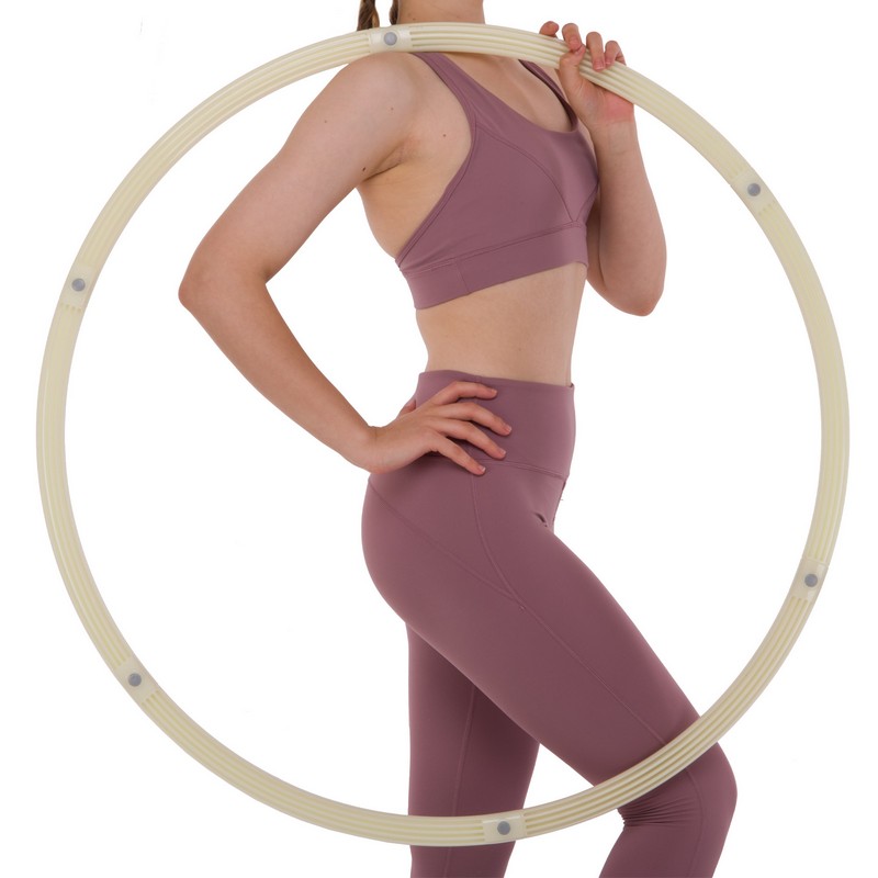 Обруч для схуднення люмінесцентний розбірний Хула Хуп Hula Hoop LUMINOUS PRO-SUPRA HR-057 6 секцій білий
