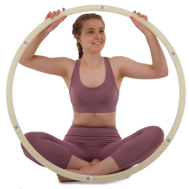 Обруч для схуднення люмінесцентний розбірний Хула Хуп Hula Hoop LUMINOUS PRO-SUPRA HR-057 6 секцій білий