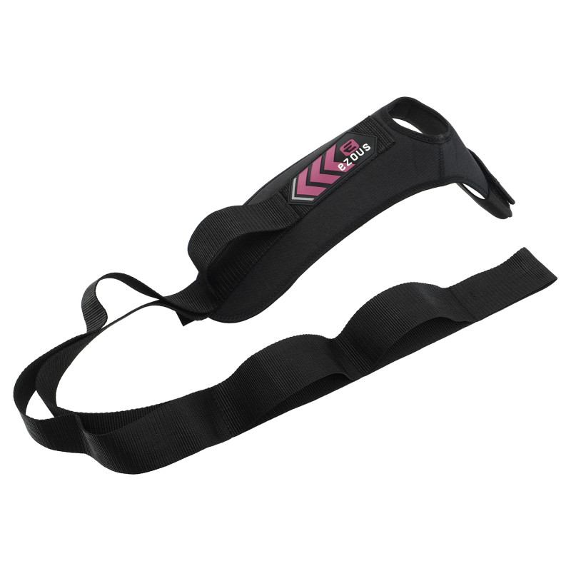 Стрічка стропа з петлями для розтяжки STRETCHING STRAP EZOUS I-01 8 петель чорний