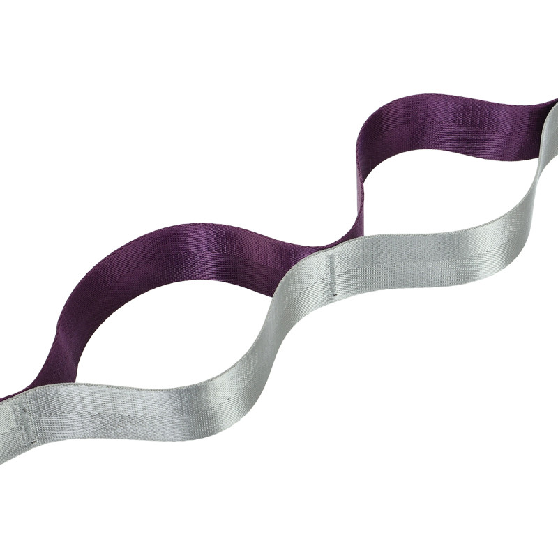 Стрічка стропа з петлями для розтяжки STRETCHING STRAP EZOUS I-02 10 петель сірий-фіолетовий