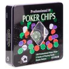 Набір для покеру в металевій коробці Professional Poker chips SP-Sport IG-2033 100 фішок