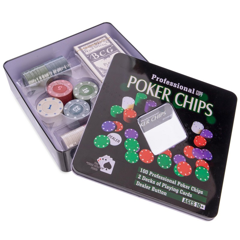 Набір для покеру в металевій коробці Professional Poker chips SP-Sport IG-2033 100 фішок