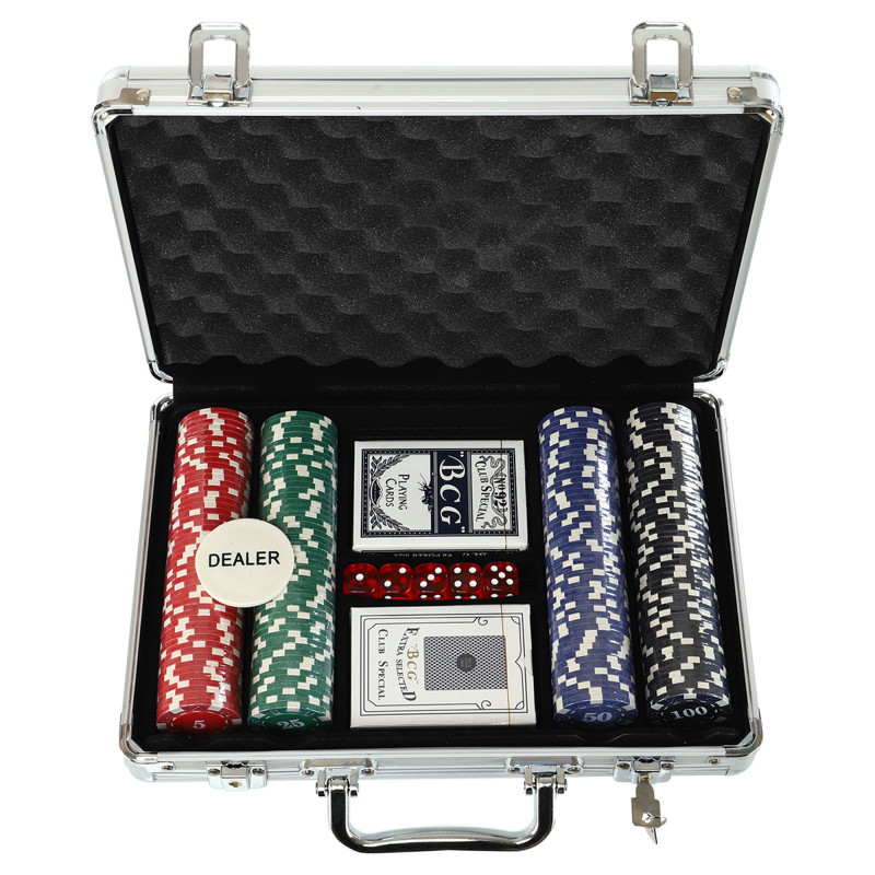 Набір для покеру в алюмінієвому кейсі Poker game set SP-Sport IG-2056 200 фішок