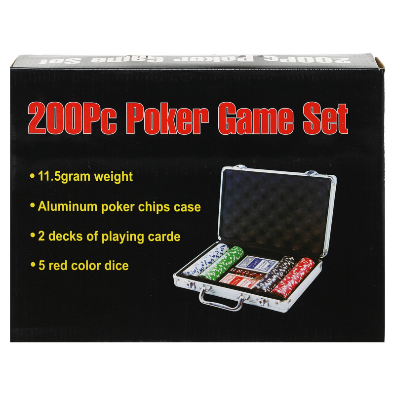 Набір для покеру в алюмінієвому кейсі Poker game set SP-Sport IG-2056 200 фішок