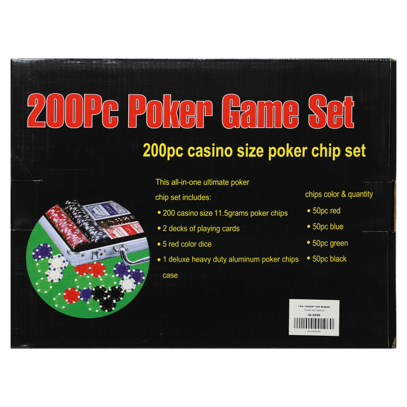Набір для покеру в алюмінієвому кейсі Poker game set SP-Sport IG-2056 200 фішок