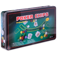 Набір для покеру в металевій коробці Professional Poker chips SP-Sport IG-4394 300 фішок