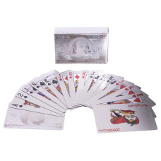 Карти гральні пластикові срібні SP-Sport SILVER 100 DOLLAR IG-4566-S 54 карти