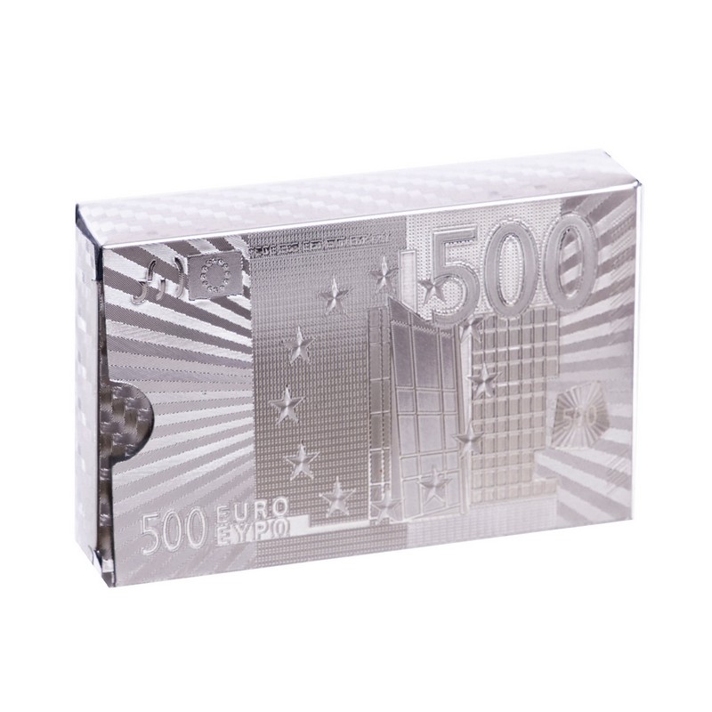 Карти гральні пластикові срібні SP-Sport SILVER 500 EURO IG-4567-S 54 карти