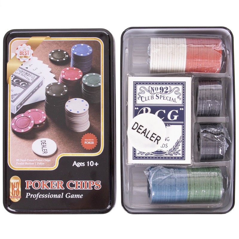 Набір для покеру в металевій коробці Professional Poker chips SP-Sport IG-4590 80 фішок