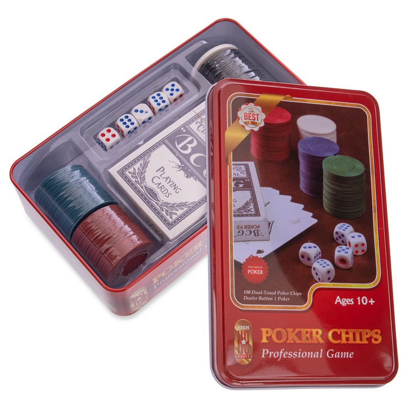 Набір для покеру в металевій коробці Professional Poker chips SP-Sport IG-4591 100 фішок