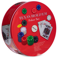 Набір для покеру в круглій металевій коробці Texas Holdem Poker set SP-Sport IG-6616 240 фішок