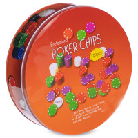 Набір для покеру у круглій металевій коробці Professional Poker chips SP-Sport IG-6617 120 фішок