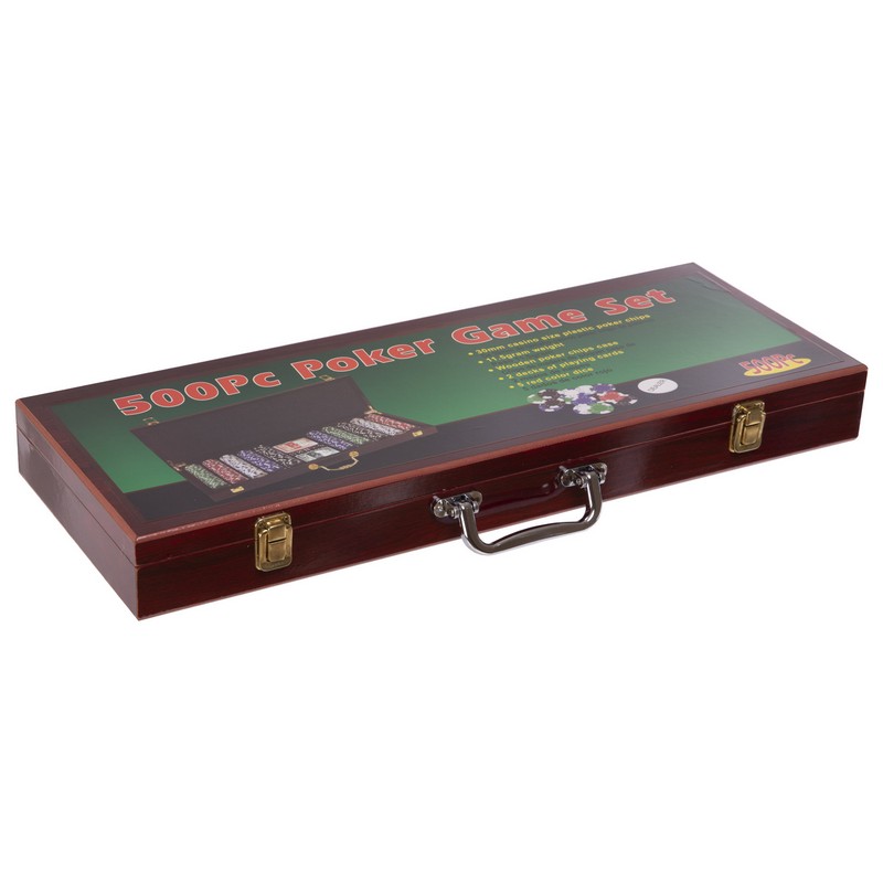 Набір для покеру в дерев'яному кейсі Poker game set SP-Sport IG-6645 500 фішок