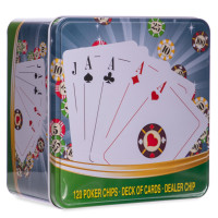 Набір для покеру в металевій коробці Poker game set SP-Sport IG-6893 120 фішок