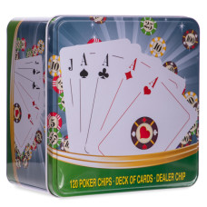 Набір для покеру в металевій коробці Poker game set SP-Sport IG-6893 120 фішок