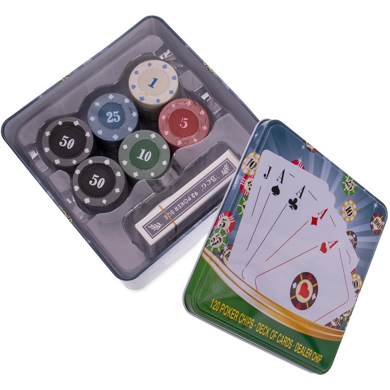 Набір для покеру в металевій коробці Poker game set SP-Sport IG-6893 120 фішок