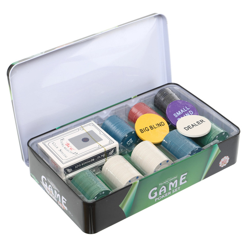 Набір для покеру в металевій коробці Poker game set SP-Sport IG-8652 160 фішок