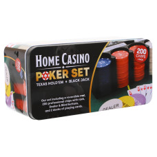 Набір для покеру в металевій коробці Home Casino Poker set SP-Sport IG-8653 200 фішок
