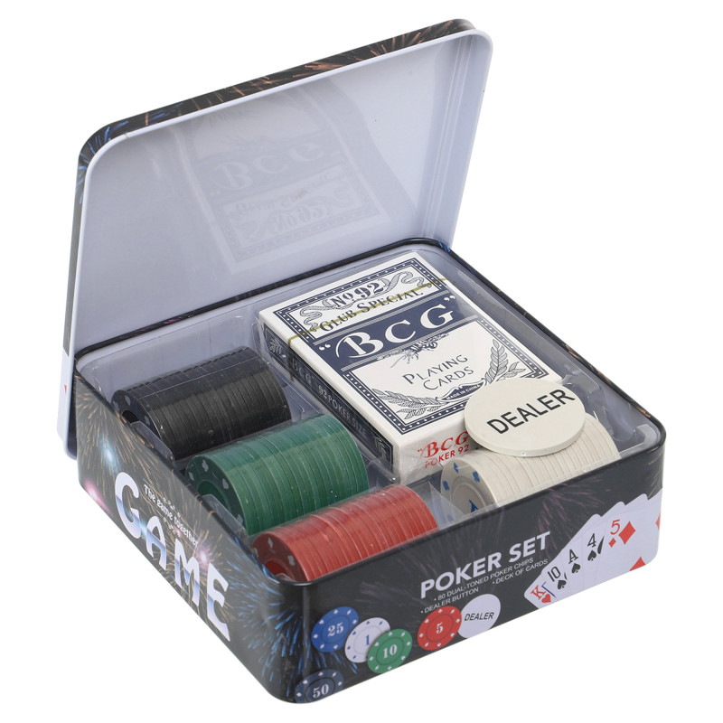 Набір для покеру в металевій коробці Professional Poker chips SP-Sport IG-8655 80 фішок