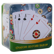 Набір для покеру в металевій коробці Poker game set SP-Sport IG-8656 120 фішок