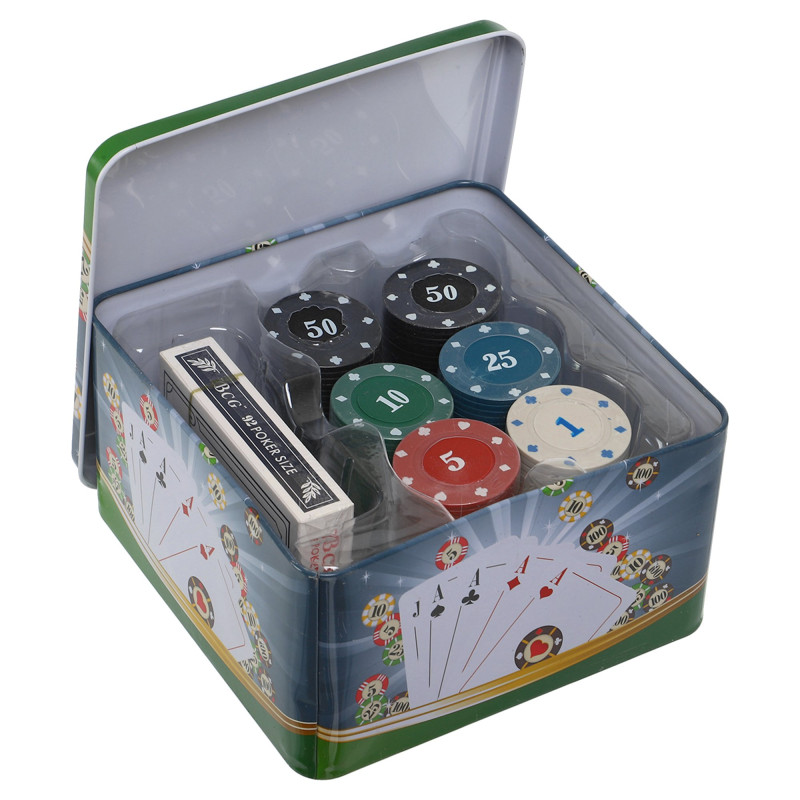 Набір для покеру в металевій коробці Poker game set SP-Sport IG-8656 120 фішок