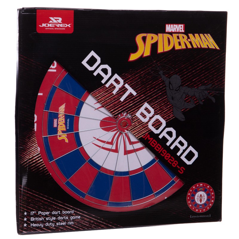 Дартс із пресованого паперу 6 дротиків і мішень JOEREX MARVEL SPIDERMAN JMBB19028-S 43см