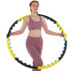 Обруч для схуднення масажний розбірний Хула Хуп Hula Hoop DOUBLE GRACE MAGNETIC JS-6001 8 секцій жовтий-чорний