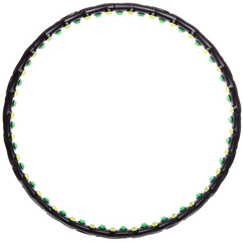 Обруч для схуднення масажний розбірний Хула Хуп Hula Hoop DOUBLE GRACE MAGNETIC JS-6002 8 секцій чорний