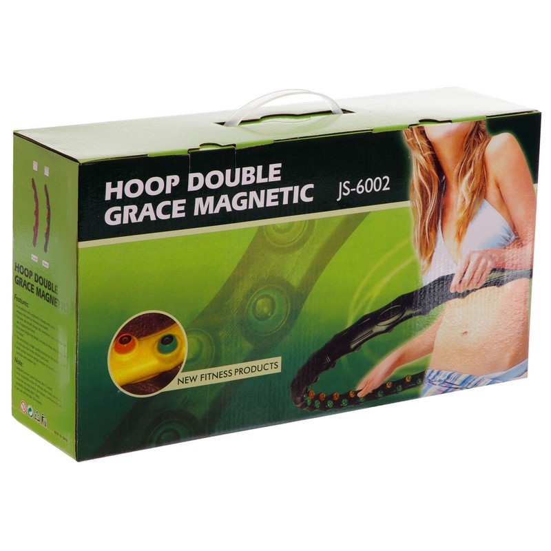 Обруч для схуднення масажний розбірний Хула Хуп Hula Hoop DOUBLE GRACE MAGNETIC JS-6002 8 секцій чорний