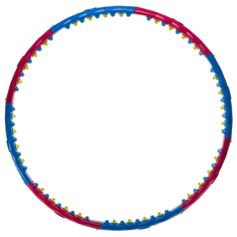 Обруч для схуднення масажний розбірний Хула Хуп Hula Hoop DOUBLE GRACE MAGNETIC JS-6003 8 секцій синій-рожевий