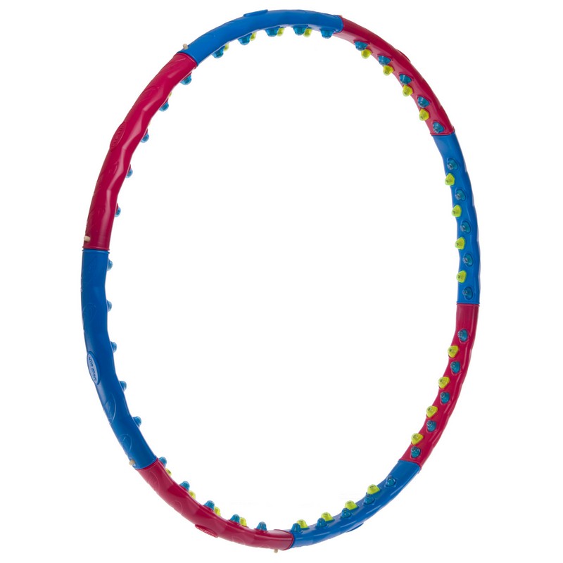 Обруч для схуднення масажний розбірний Хула Хуп Hula Hoop DOUBLE GRACE MAGNETIC JS-6003 8 секцій синій-рожевий