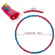 Обруч для схуднення масажний розбірний Хула Хуп Hula Hoop DOUBLE GRACE MAGNETIC JS-6003 8 секцій синій-рожевий