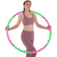 Обруч для схуднення масажний розбірний Хула Хуп Hula Hoop DOUBLE GRACE MAGNETIC JS-6005 8 секцій салатовий-рожевий